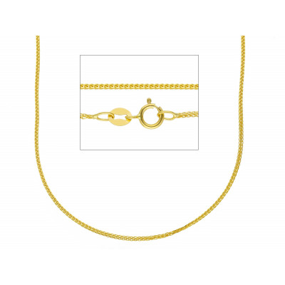 Catena spiga filo 0,20 in oro giallo 50 cm