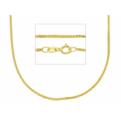 Catena spiga filo 0,25 in oro giallo 40 cm