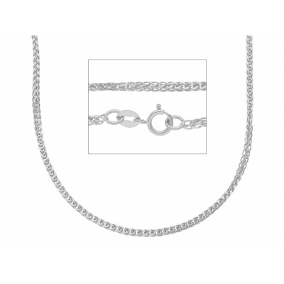 Catena spiga filo 0,35 in oro bianco 45 cm