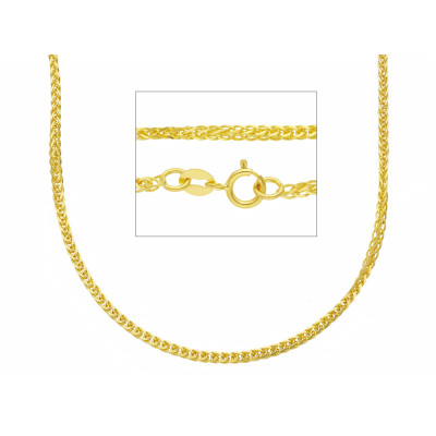 Catena spiga filo 0,35 in oro giallo 50 cm