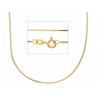 Catena spiga filo 0,22 in oro giallo 40 cm