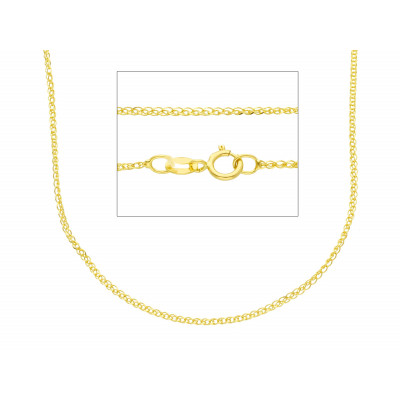 Catena spiga filo 0,20 in oro giallo 40 cm