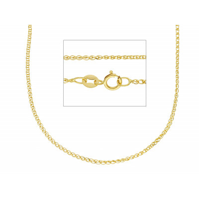 Catena spiga filo 0,25 in oro giallo 45 cm