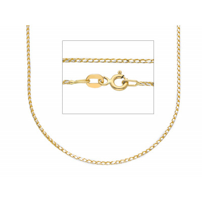 Catena spiga filo 0,35 in oro giallo e bianco 50 cm
