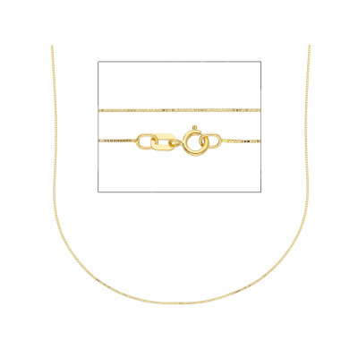 Catena quadrata in oro giallo 40 cm