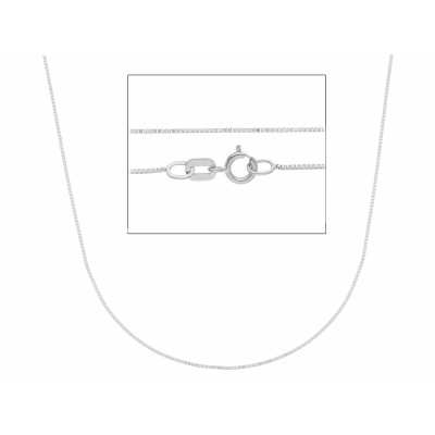 Catena quadrata in oro bianco 50 cm
