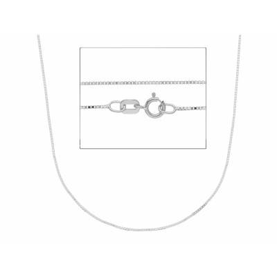 Catena quadrata in oro bianco 60 cm