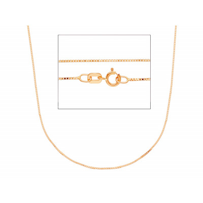 Catena quadrata in oro rosa 50 cm