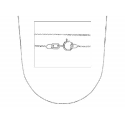 Catena quadrata in oro bianco 50 cm