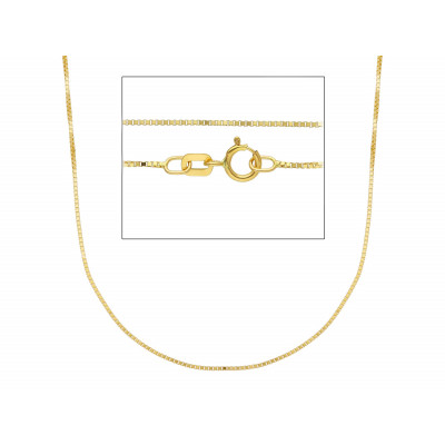 Catena quadrata in oro giallo 45 cm