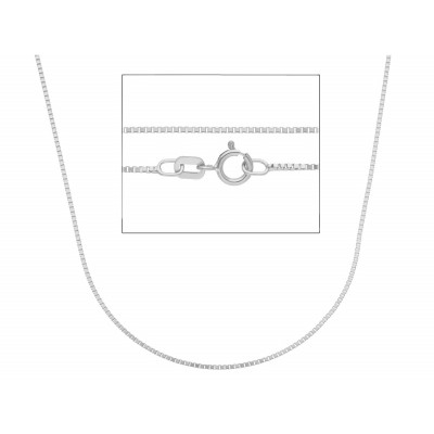Catena quadrata in oro bianco 60 cm