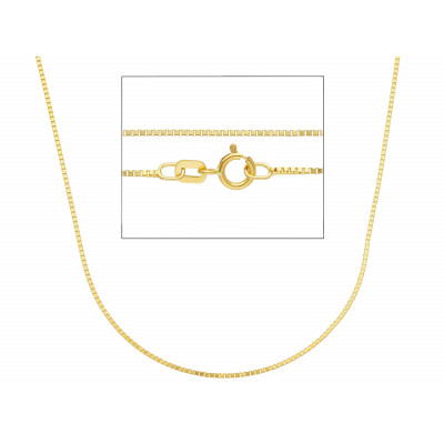 Catena quadrata in oro giallo 60 cm