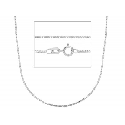 Catena quadrata in oro bianco 45 cm