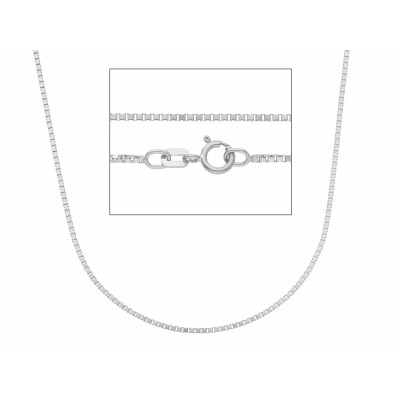 Catena quadrata in oro bianco 45 cm