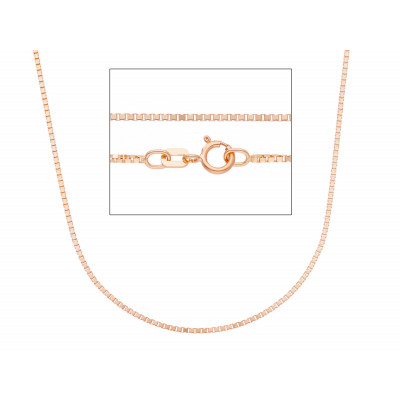 Catena quadrata in oro rosa 45 cm