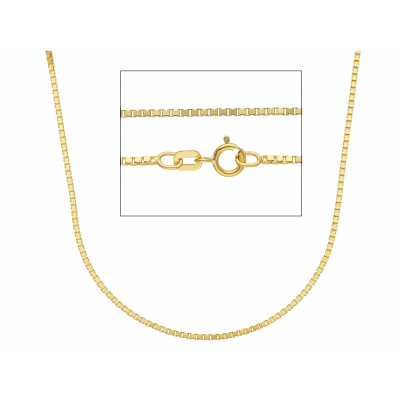 Catena quadrata in oro giallo 50 cm