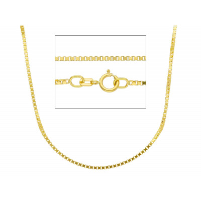 Catena quadrata in oro giallo 50 cm
