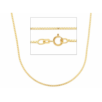 Catena quadrata in oro giallo 60 cm