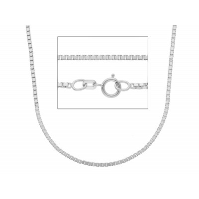 Catena quadrata in oro bianco 50 cm