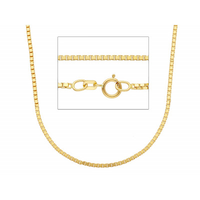 Catena quadrata in oro giallo 60 cm