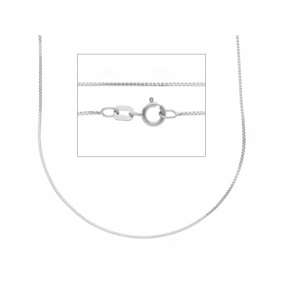 Catena ottagonale in oro bianco 50 cm
