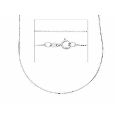 Catena ottagonale in oro bianco 45 cm