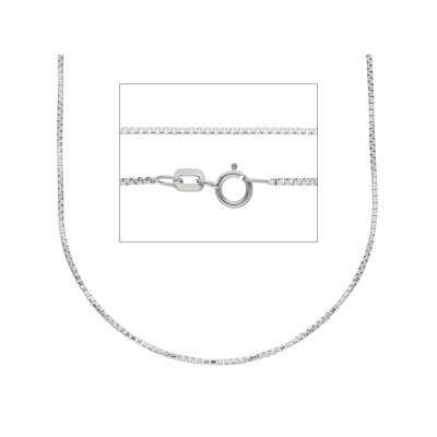 Catena ottagonale in oro bianco 60 cm