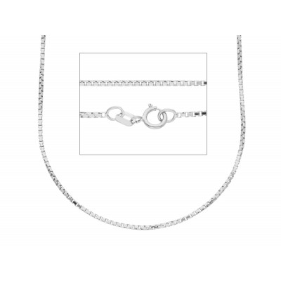 Catena ottagonale in oro bianco 60 cm