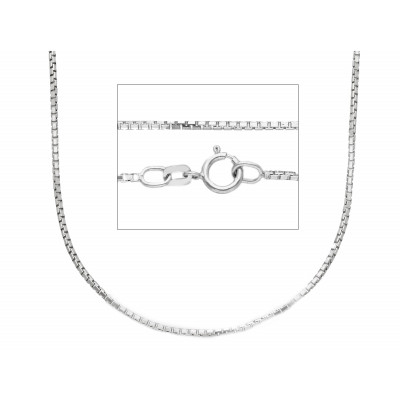 Catena ottagonale in oro bianco 50 cm