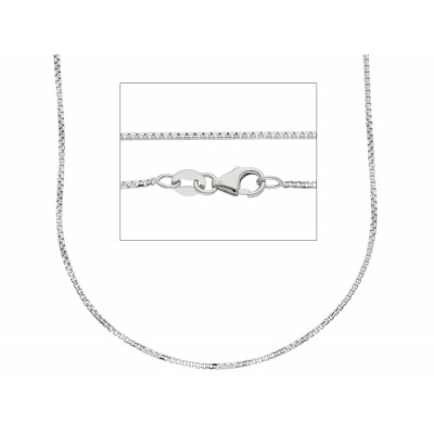 Catena ottagonale in oro bianco 42+3 cm