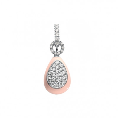 Ciondolo Capriful piccolo Goccia Corallo Rosa Diamanti