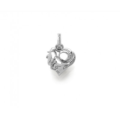 Ciondolo medio gallo in oro bianco 9kt