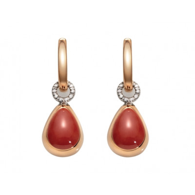 Orecchini Capriful piccoli Goccia Corallo Rosso