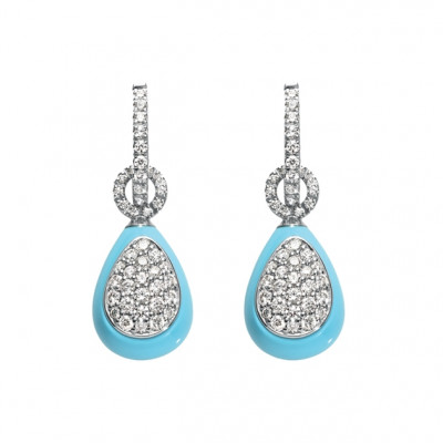Orecchini Capriful piccoli Goccia Turchese Diamanti