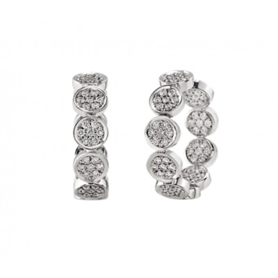 Orecchini Paillettes in oro bianco 18Kt e pavè di diamanti