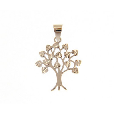 Ciondolo albero della vita in oro bianco