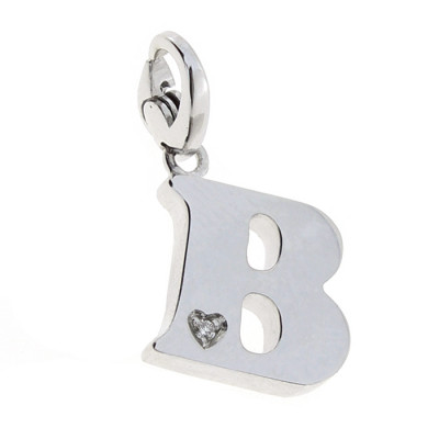Ciondolo in argento con diamante