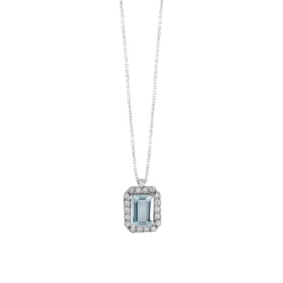 Collana Stephanie Acquamarina taglio smeraldo