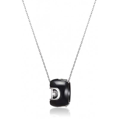 Collana in ceramica nera, oro e diamante