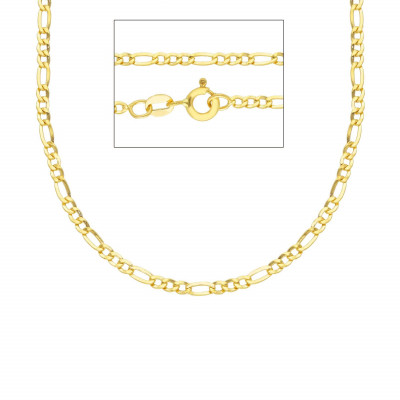 Collana Figaro in oro giallo maglia catena grumetta specchio 3,35 gr.