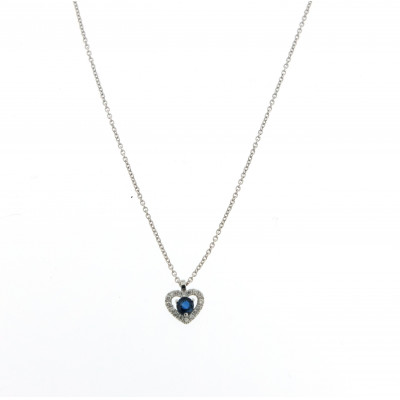 Collana Cuore Zaffiro Diamanti
