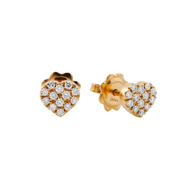 Orecchini Cuori oro rosa e diamanti