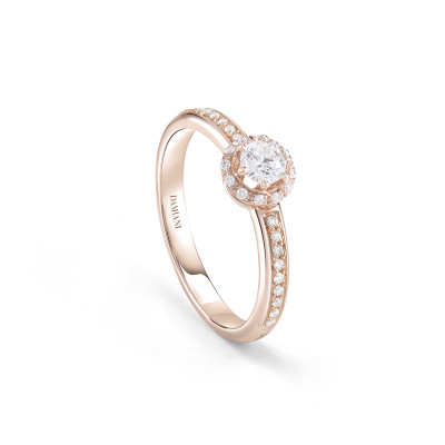 Anello Minou in oro rosa con diamante