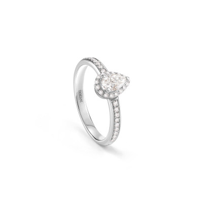 Anello Minou in platino con diamante taglio goccia
