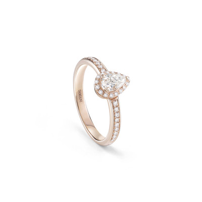Anello Minou in oro rosa con diamante taglio goccia