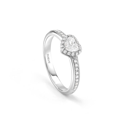 Anello Minou in platino con diamante taglio cuore