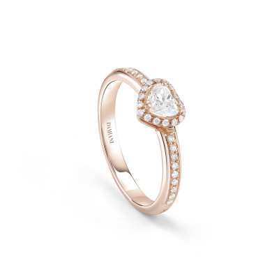 Anello Minou in oro rosa con diamante taglio cuore