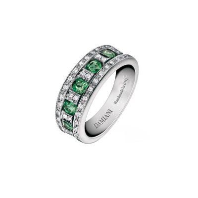 Anello Belle Epoque con smeraldi