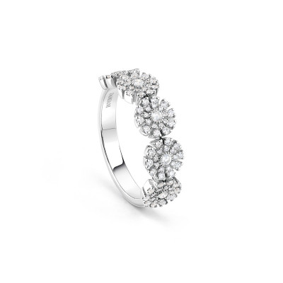 Anello Margherita in oro bianco e diamanti