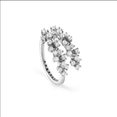 Anello Mimosa Flexi in oro bianco e diamanti